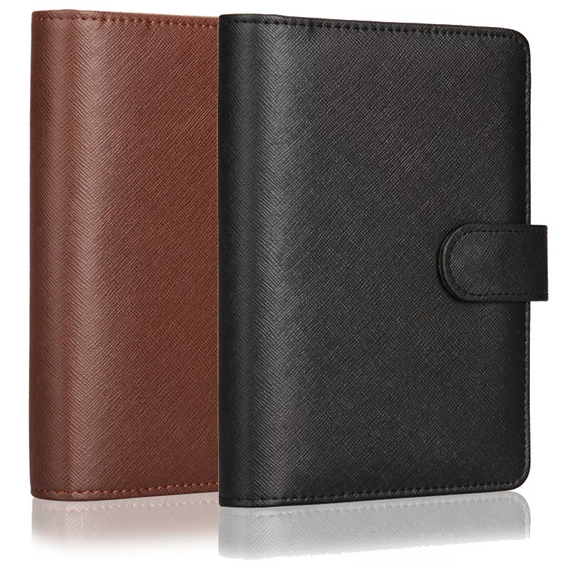Deli A6 leather shell loose-leaf notebook 3152 business office meeting 6-hole clip schedule notepad