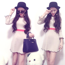 Night sex dress children tide Net red autumn clothes new long sleeve knitted A- line dress temperament waist slim dress