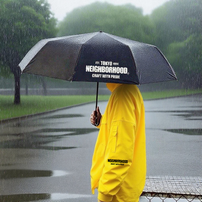 Fashionable Brand Nbhd Umbrella Retro Sun Umbrella Uv Sunny or Rainy Parasol Foldableing Sun Protection Dual-Use Simple Fujiwara Hiroshi