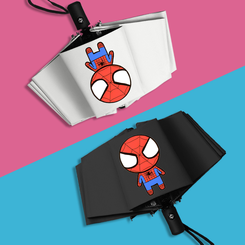 Spider-Man Umbrella, Sunshade, Sun Protection Umbrella, Rain or Shine Umbrella, Fully Automatic Folding Umbrella, Student, Male and Female, Anime, Two-Dimensional Merchandise