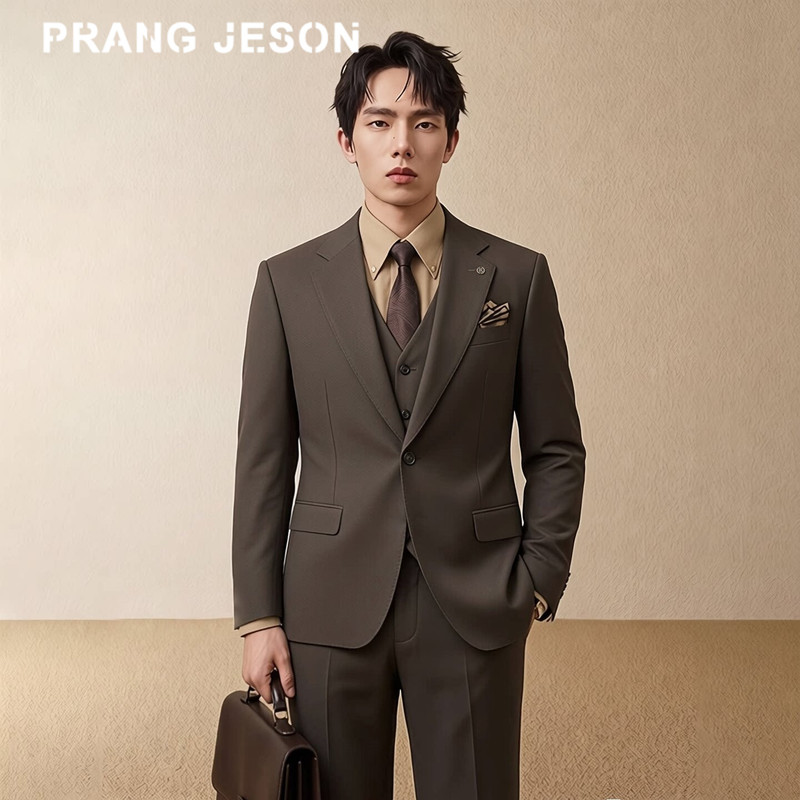 2026 Autumn Men's Suit Old Money Style Retro Groom Wedding Suit Brown Suit Business Professional Formal Wear 2026 Autumn Men's Suit Old Money Style Retro Groom Wedding Suit Brown Suit Business Professional Formal Wear