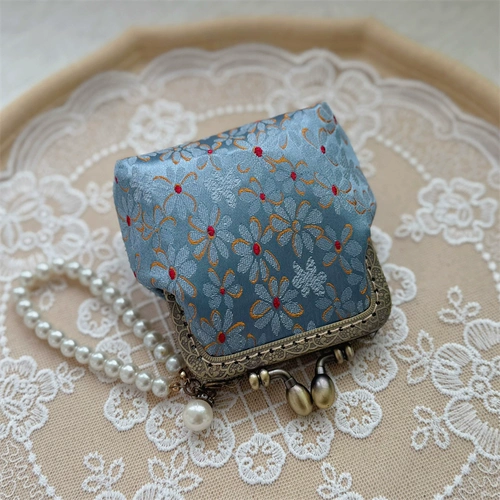 【1】 Китайский стиль в стиле ретро ручной работы ручной сумок из ручной работы хлопчатобумажной пряжки монеты кошелек китайский стиль можно размещать на банковской карте