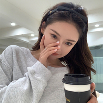 South Korea jennie same black bow hoop female net red sweet temperament headband simple outing trend
