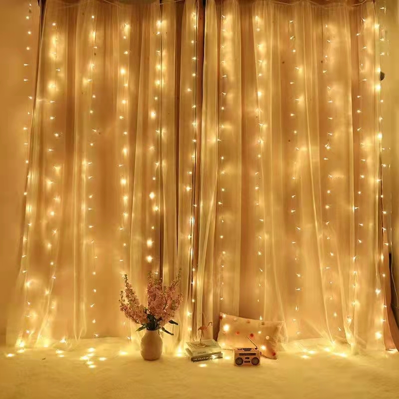 led flashing lights curtain lights remote control waterfall lights string background starry ice strip lights net red