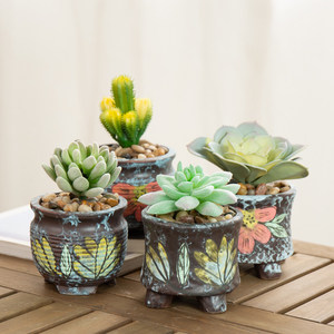 【拓古】手绘陶瓷花盆2盆