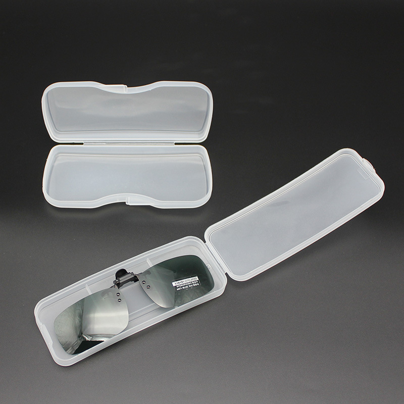 Portable Anti-Pressure Frosted White Glasses Case, Sunglasses Clip Case, Storage Box for Small Items