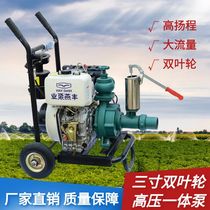 High-pressure dual-impeller diesel engine integrated pump spray gun irrigation special 192 gasoline engine water pump 195 high lift water pump