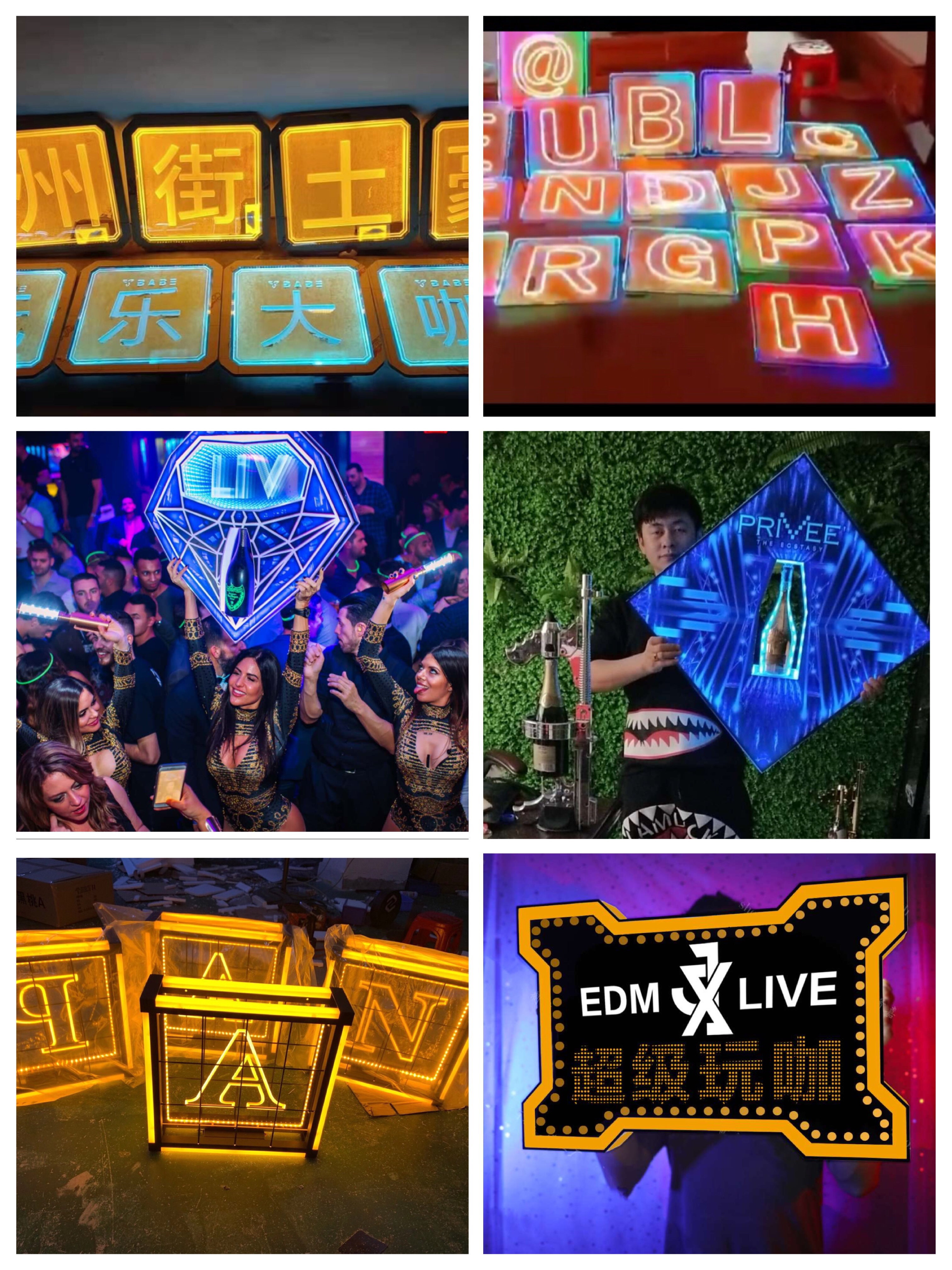 Bar luminous lift night club KTV Show wine new props Fancy Color Diamond Stones to figure out the luminous character