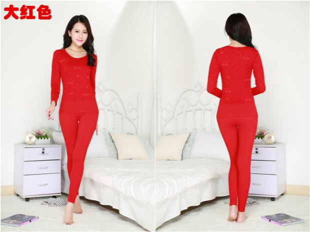 Mùa thu và mùa đông đậu đỏ cơ thể phụ nữ định hình đồ lót cotton dày phần phù hợp với quần áo mùa thu quần dài ấm áp đáy quần Slim nữ những kiểu đồ bộ đẹp