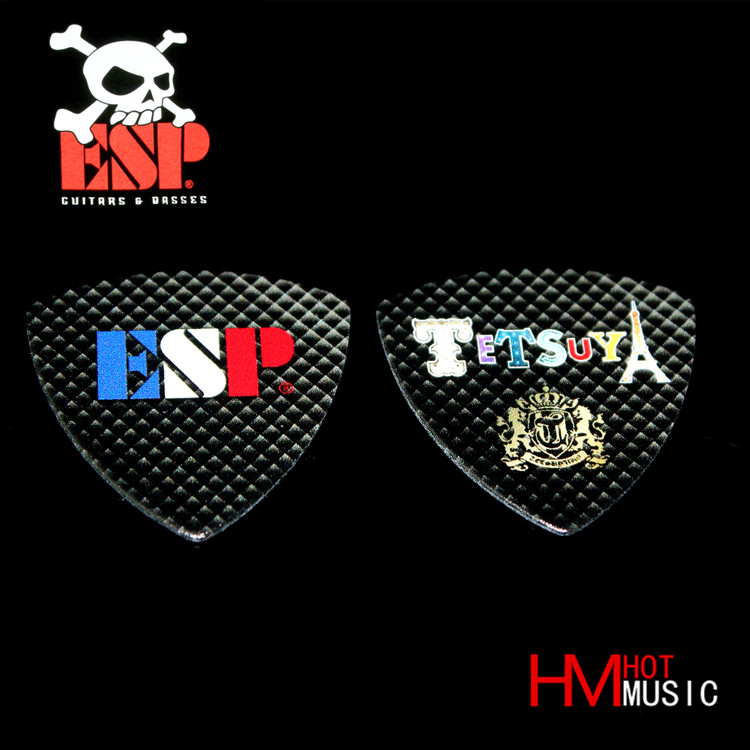 Hot Musical Instrument Nissan New ESP TETSUYA 15th Commemorative Guitar Bass Triangle Picks Black and White