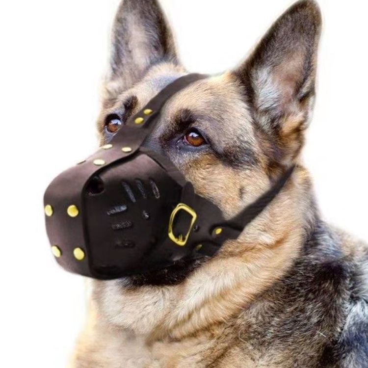 Bull Leather Pooch Mound of the Large Dog Horse Dog Durbin East German Shepherd Mouth Cage Anti-Bite Mask Training Dog Real Fight