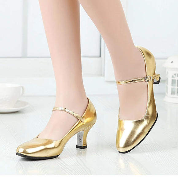 New Xinjiang Uyghur dance shoes women's adult red black gold silver middle and high heel ethnic dance shoes soft bottom dance shoes