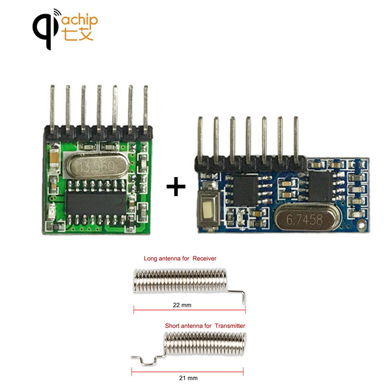 Wireless receiving module super-heterodyne with decoding 4-way output high-level DC3 3~5V DC circuit board 433MH