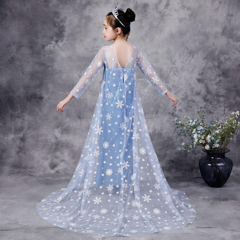 艾莎公主裙女童夏季万圣节爱莎连衣裙子冰雪奇缘衣服elsa艾沙礼服 — 18