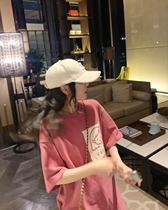 Pure cotton short sleeve T-shirt Summer 2022 New womens version of the Korean version brief easing 100 hitch on the long section of clothes-ins