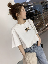 Summer clothes loose and thin T-shirt womens short-sleeved net red printed shirt student wild cotton half-sleeved top clothes ins tide