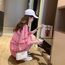 Mid-length t-shirt womens short-sleeved summer loose student all-match ins tide net red design sense casual half-sleeved top clothes