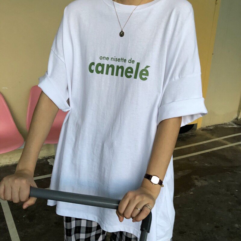 ins super fire letter printing T-shirt women's short-sleeved summer dress 2022 new student loose and thin cotton half-sleeve top