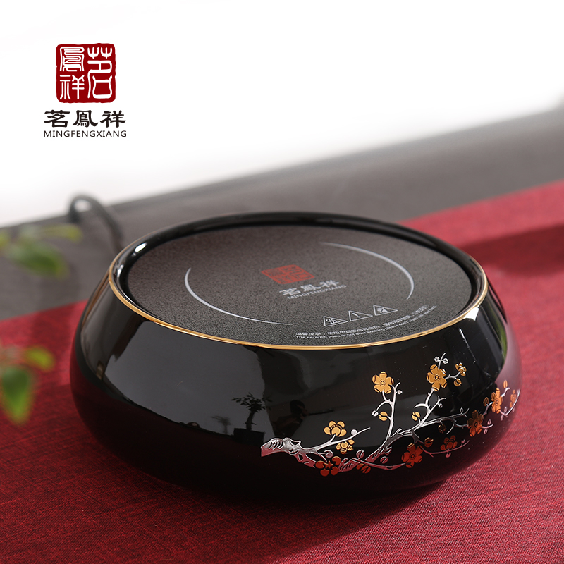 Ming Fengxiang silent tea furnace Black crystal furnace Yingge does not pick the pot to boil water Black crystal furnace Iron pot special tea furnace