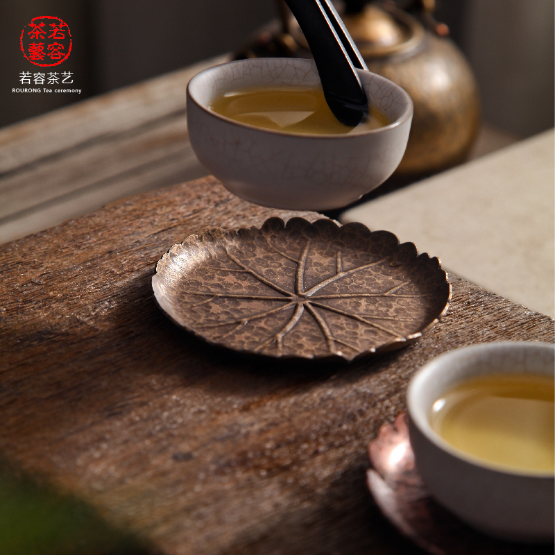 Pure copper imitation ancient cup cushion bronze red copper cup cushion cup special tea cup special tea cup cushion