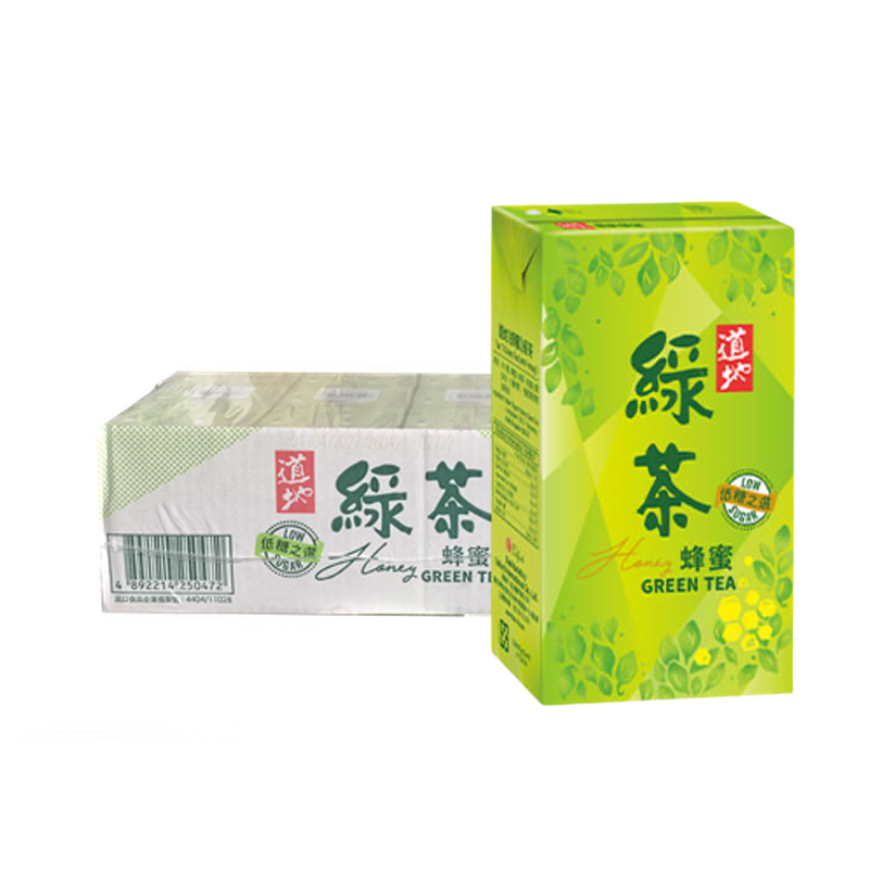 Hong Kong Imported Authentic Low-Sugar Honey Green Tea Beverage 250ml*24 Boxes Whole Box with a Sweet and Refreshing Honey Flavor