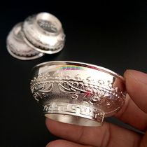 Mongolian silver bowl welcome toast bowl small 5cm dance performance props bowl Mongolian restaurant wine set