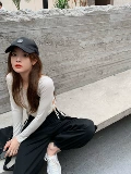 Черные цветные штаны для отдыха, делается под заказ, высокая талия, свободный крой