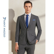 Chúc mừng chim mùa xuân mới Men Business Suit chính Suit Một gai Collar một len ​​oằn Trim Suit