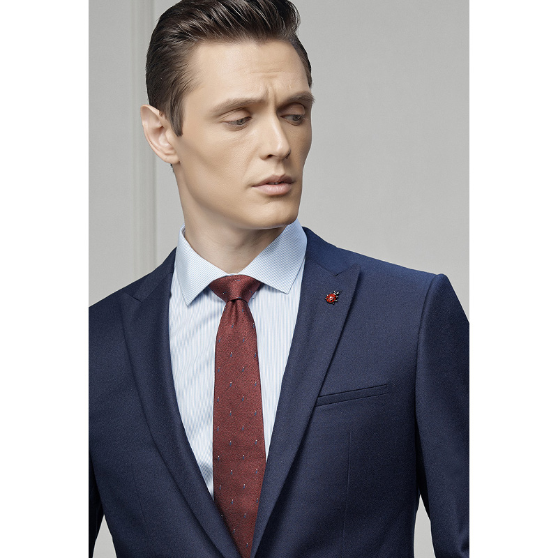 Chúc mừng Bird 2018 mùa xuân thanh niên New Business Suit Suit Hidden xanh Slim nam Suit len