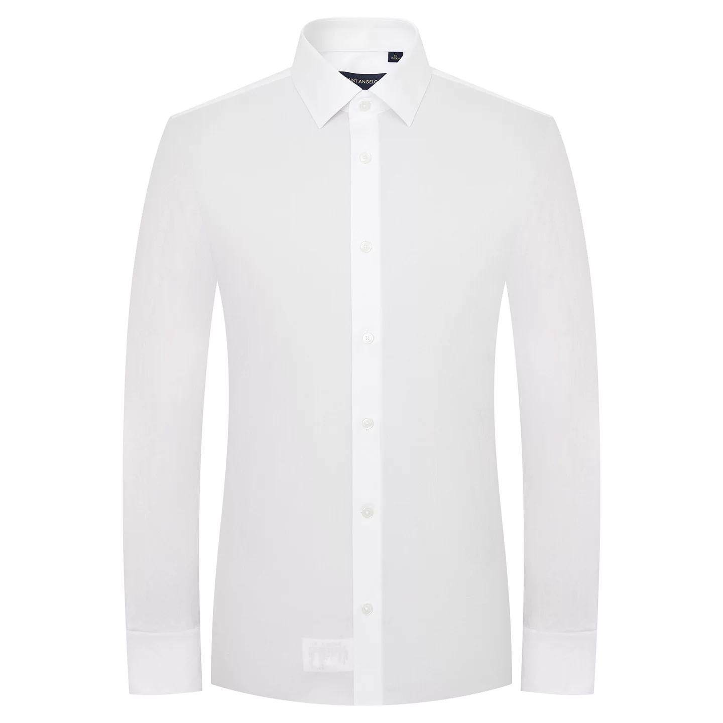 White long-sleeve, shirt, suit