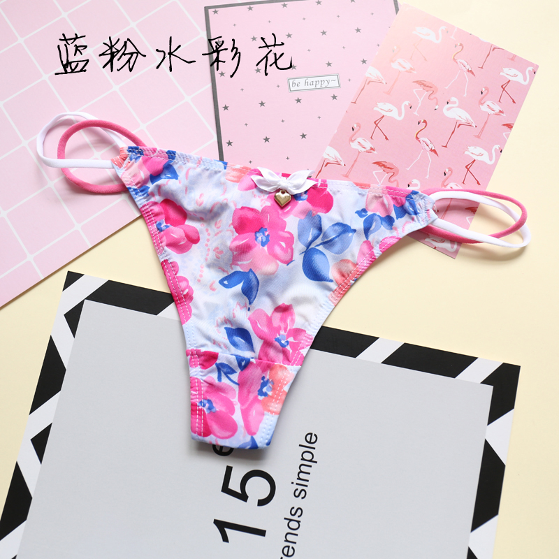 428 Jiajia Thiên thần dễ thương Sexy Lady Thong Girl Pure Color Silk Silk No Trace Low Eo Brief T Quần quần sịp nam