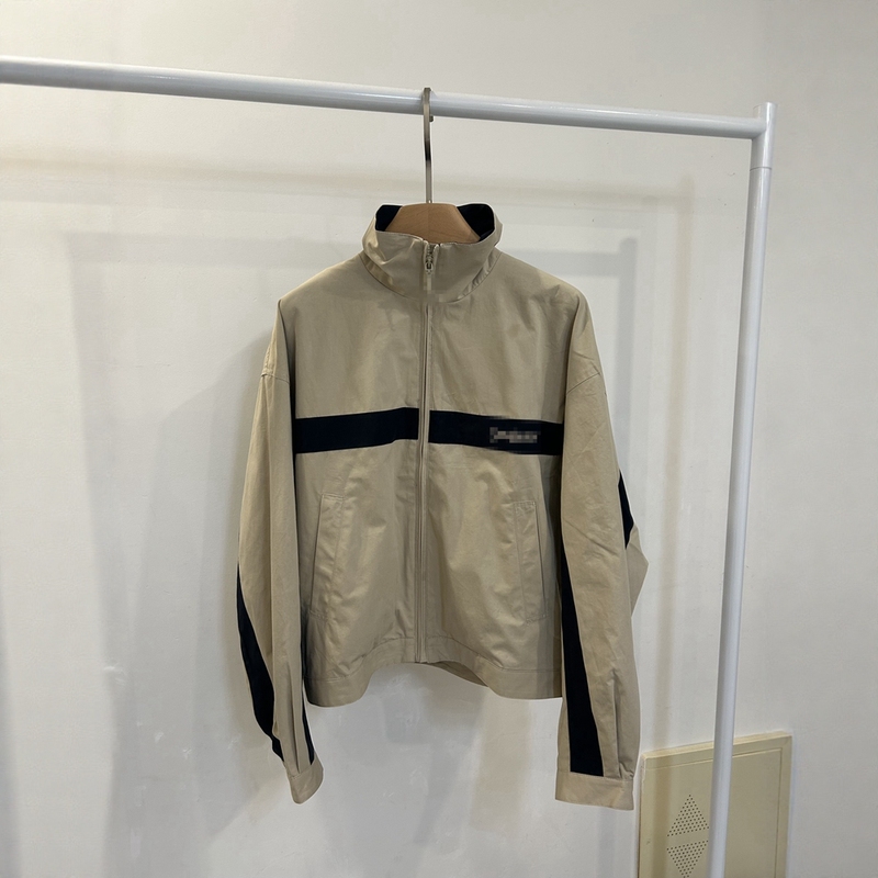 2026 European Collection Shenzhen Spring/Summer New Style Color-Block Patchwork Stand Collar Loose Fit Jacket