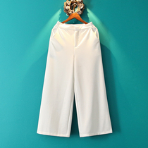 Xiaoshanzhijia retro Chinese style womens clothing Spring 2021 Elastic waist modified Tang dress wide leg pants trousers