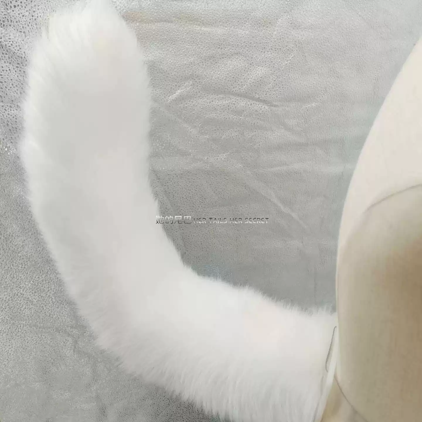 纯白狐尾真狐狸毛蓬松超粗腰带漫展可造型猫咪尾巴绑腰带弯曲定型-淘宝Taobao | 天猫Tmall