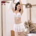 Jinhong Áo tắm của phụ nữ Thời trang ba mảnh Trắng Fairy Fan Gangto Ngực nhỏ Thu thập Sexy Váy xẻ tà Bikini - Bộ đồ bơi hai mảnh