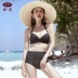 Kim Cương bikini nữ cảm giác ba điểm Hàn Quốc thép gió hỗ trợ ngực nhỏ thu thập áo tắm đỏ hai mảnh - Bikinis đồ bơi 2 mảnh dạng váy Bikinis