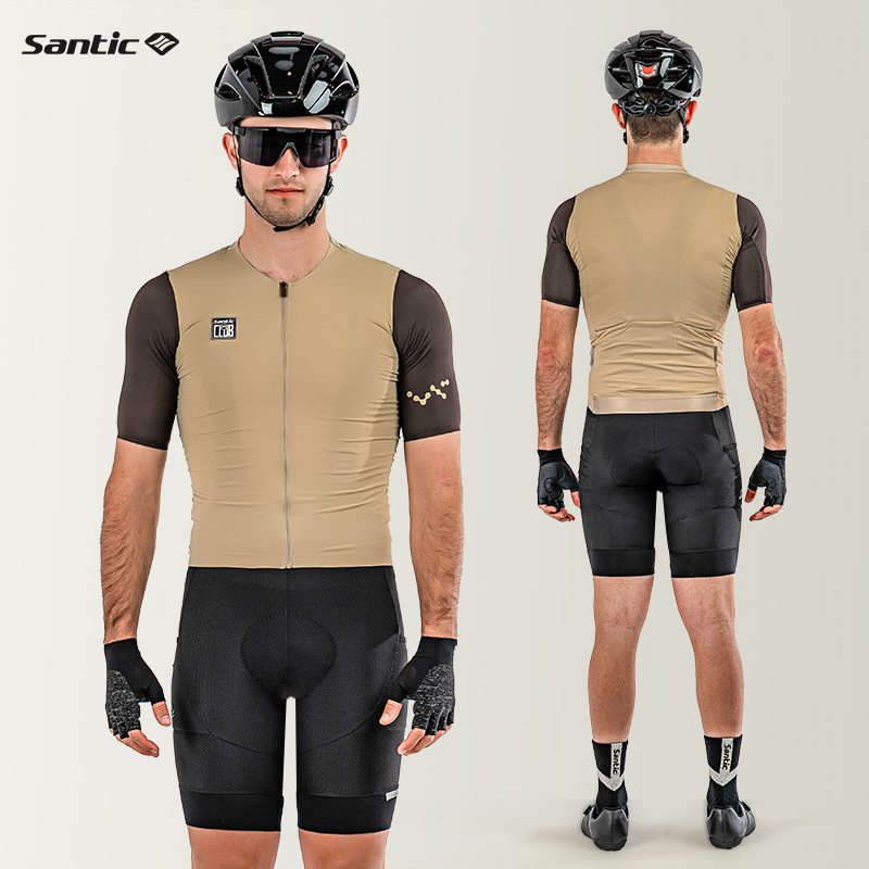 Santic Cycling Bib Shorts for Men, Racing Padded Breathable Road Bike Shorts, Wear-Resistant
