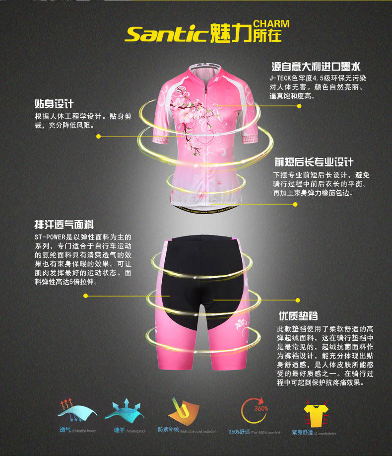 Tenue de cyclisme femme SANTIC - Ref 2231355 Image 7