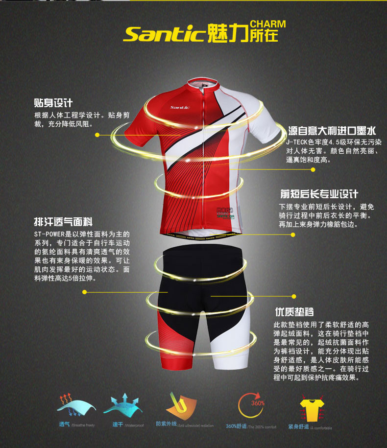 Tenue de cyclisme homme SANTIC - Ref 2231830 Image 18