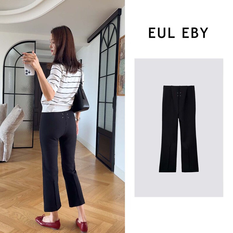 Eul Eby Stretchy Summer Casual Pants Black Dress Pants Commuter Pants Women's Cropped Pants Eight-Point Pants Eul Eby Stretchy Summer Casual Pants Black Dress Pants Commuter Pants Women's Cropped Pants Eight-Point Pants