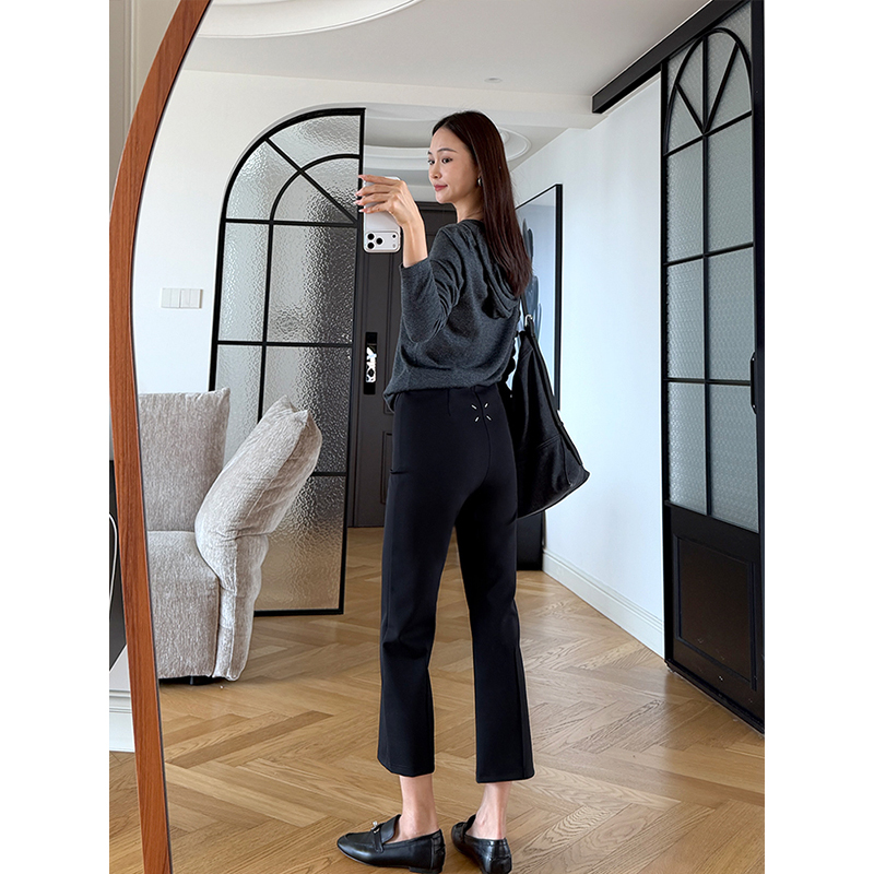 Eul Eby Elastic Autumn Casual Pants Black Dress Pants Commuter Pants Women's Cropped Pants Eight-Point Pants Eul Eby Elastic Autumn Casual Pants Black Dress Pants Commuter Pants Women's Cropped Pants Eight-Point Pants