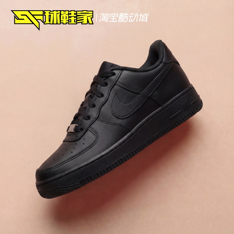 Sneakers Nike Air Force1 Pure Black Gs Big Kids' Sports Women's Casual Sneakers Dh2920-001