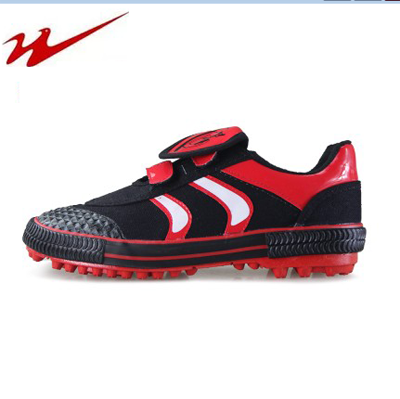 Double star limited edition professional football shoes Velcro male and female children's spikes children's soccer shoes canvas broken spikes