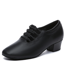 2024 New Genuine Leather Latin Dance Shoes Practicing Soft Sole Square Autumn and Winter Modern Square Social Dancing Shoes for Women Adults