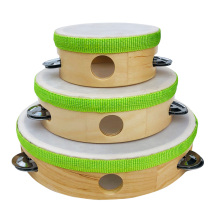Orff world childrens tambourine imitation sheepskin tambourine durable and not easy to break kindergarten dance hand drum