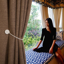 Cotton rope curtain buckle strap creative curtain rope non-hole adhesive hook-free magnet curtain strap modern simple