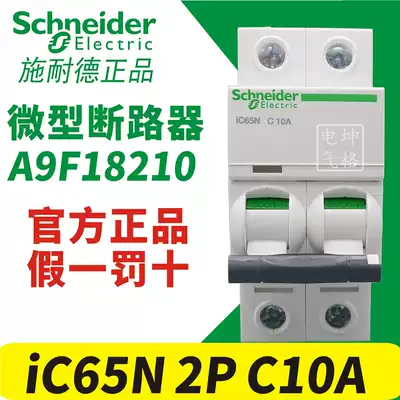 Schneider miniature circuit breaker A9F18210 iC65N 2P C10A