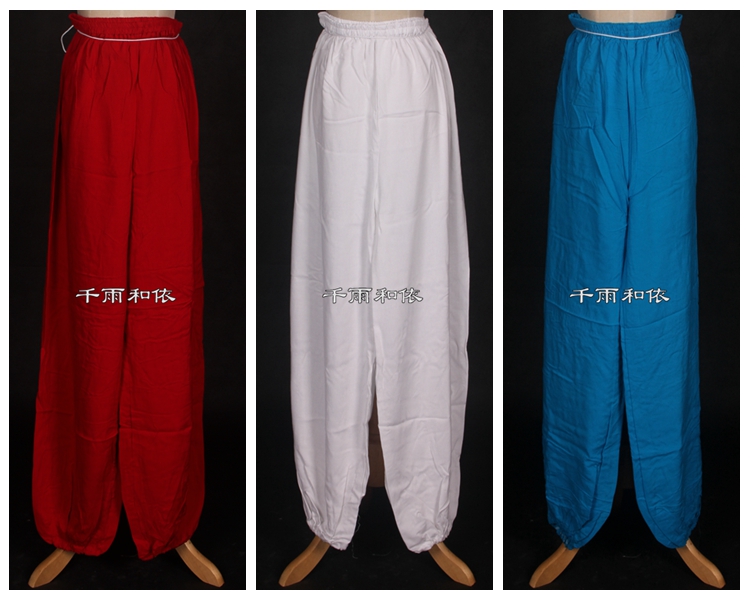 Practice pants, bloomers, ancient costume, water pants, opera color pants, small clothes, small pants, water clothes, morning practice pants, kung fu pants
