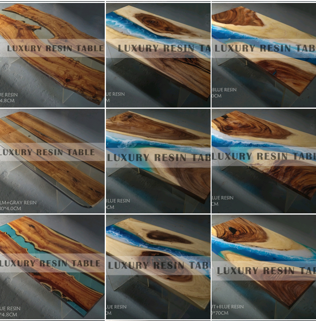 Epoxy Tea Table Solid Wood Creative Marine River Table Furniture Tea Table Dining Table Table Desk Face