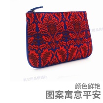 New aviation fashion cloth flower men and women wash cosmetic bag Portable small electronic power storage bag Clutch bag